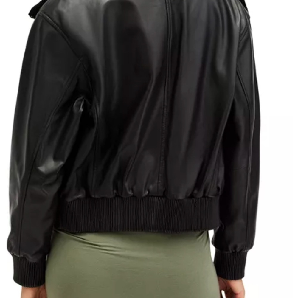 ALLSAINTS Etta Regular Fit Leather Jacket UK 6 US 2 NWT - Picture 3 of 15